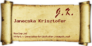 Janecska Krisztofer névjegykártya